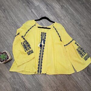 Gypsy 05 Global Village Embroidered Peasant Top S